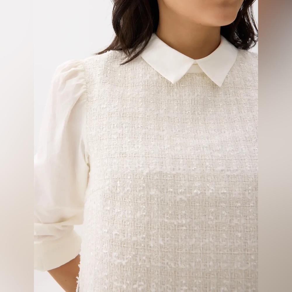 Tweed Cotton Collared Shirt
